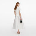 White Tailored Taffeta Midi Dress