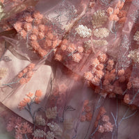 Pink Flower Sequin Midi Dress