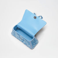Blue Sequin Bow Mini Shoulder Bag