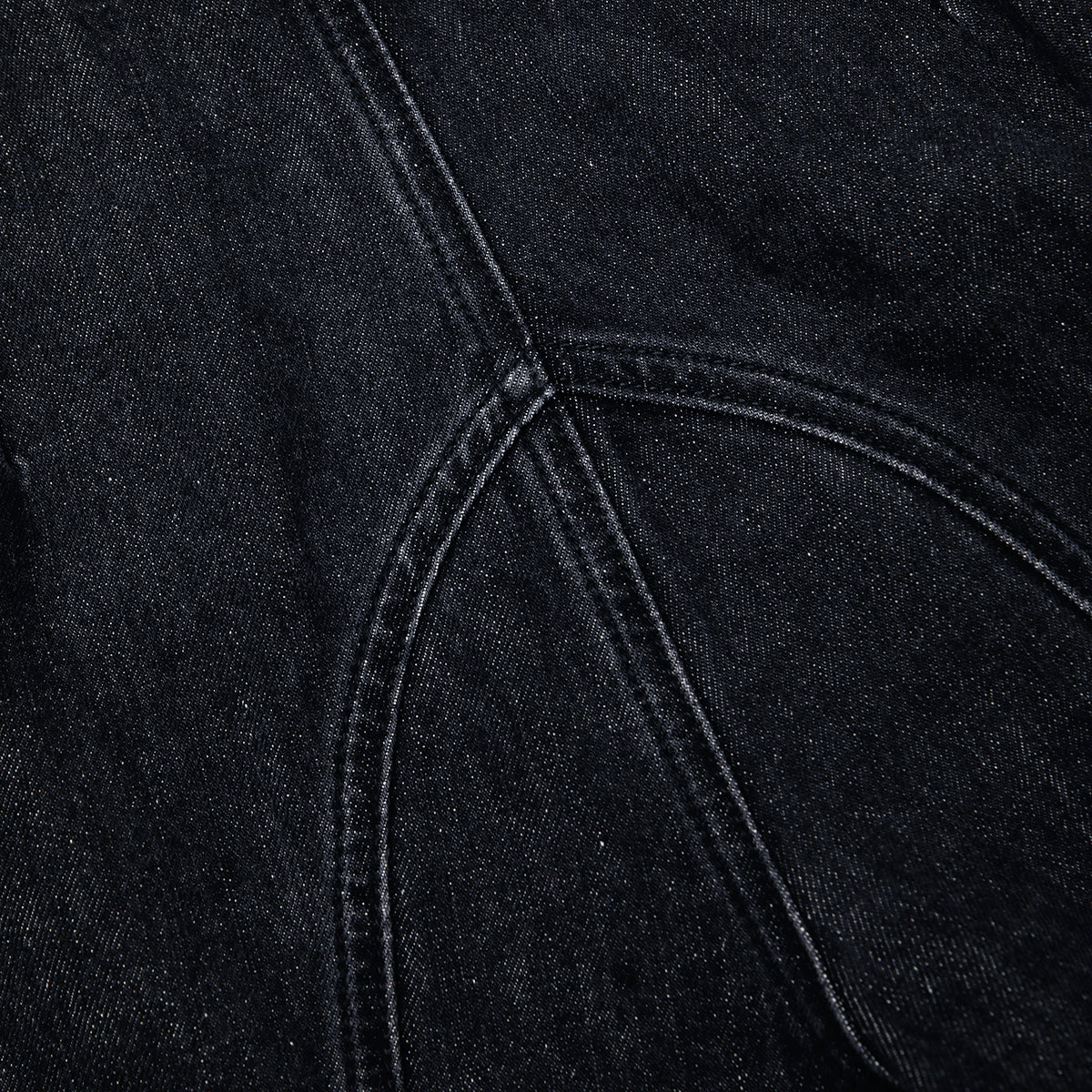Black Wide Leg Stitch Detail Jeans