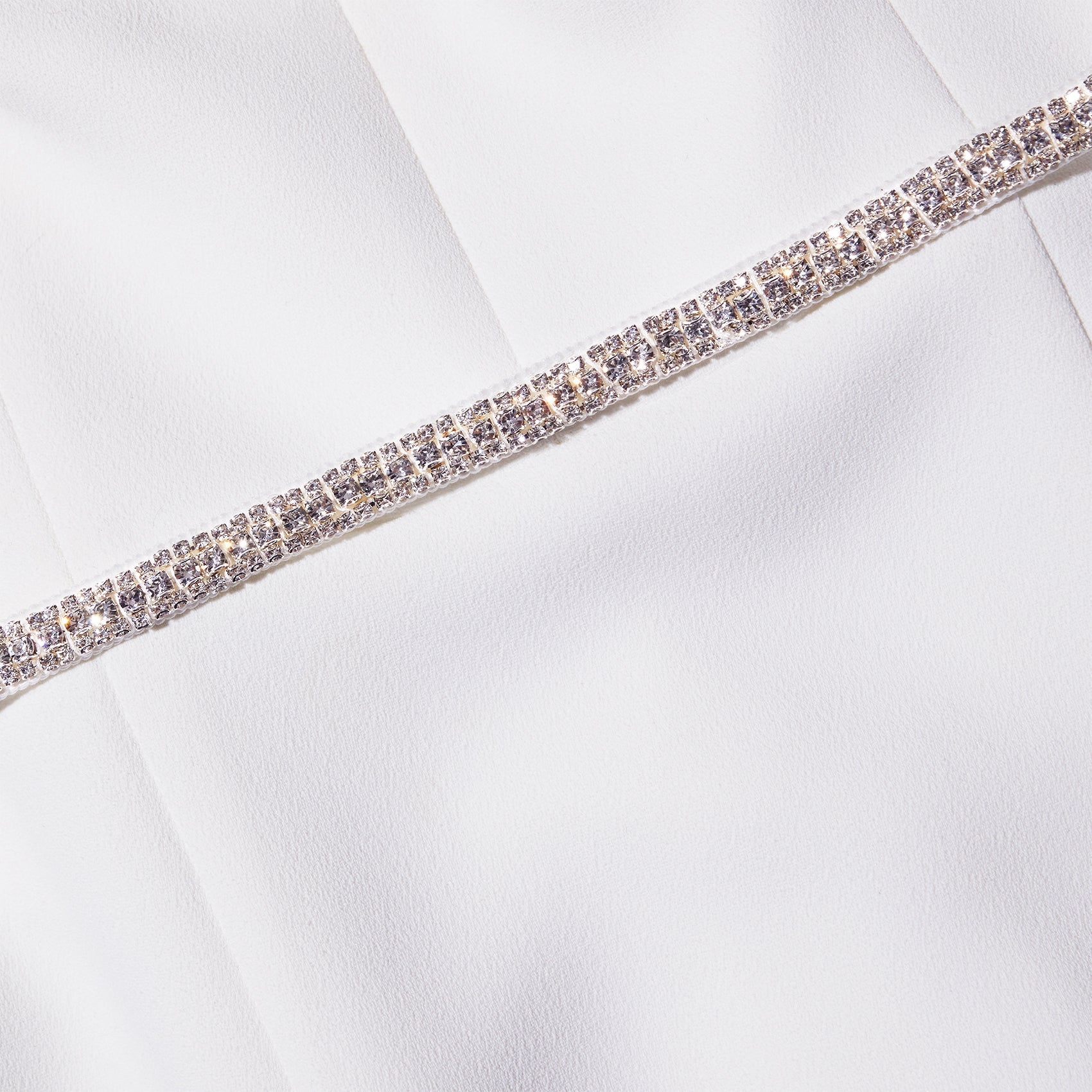 White Diamante Trim Split Midi Dress