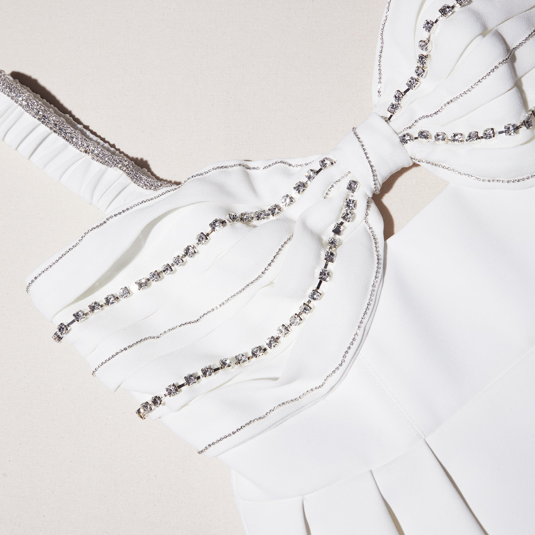 White Diamante Bust Mini Dress
