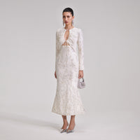 White Embellished Midi Dress