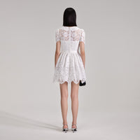 White Cord Lace Collar Mini Dress