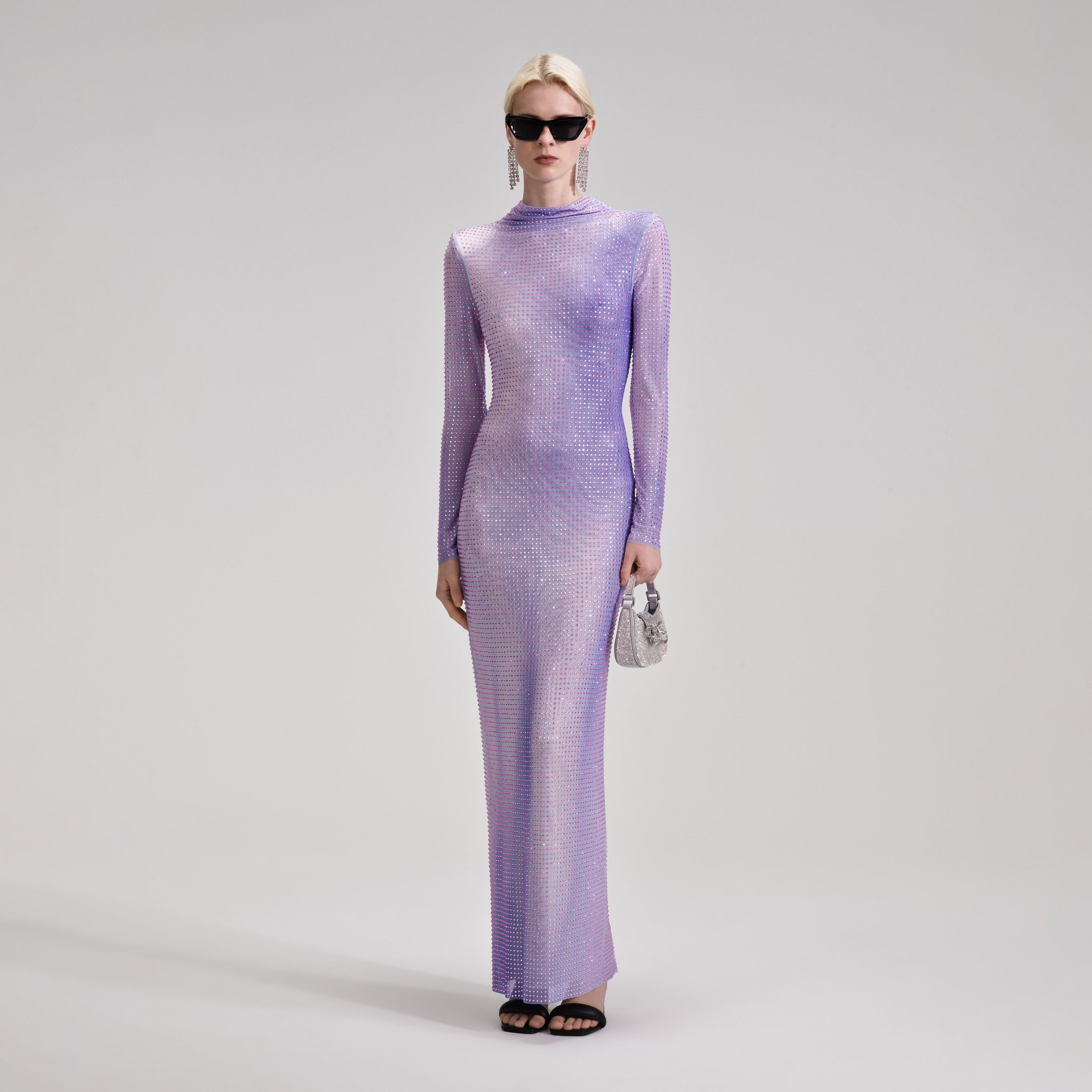 Lilac Contour Print Maxi Dress