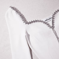 White Knit Diamante Top