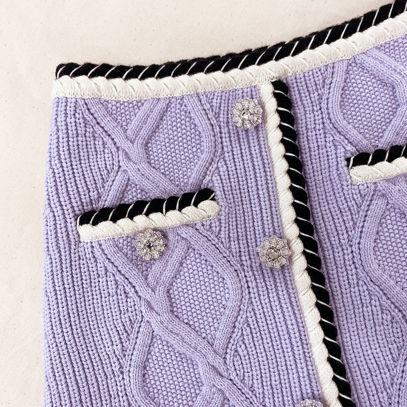 Lilac Knit Mini Skirt