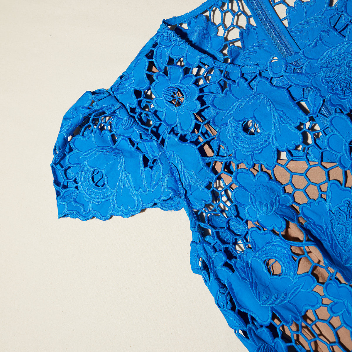 Blue Poppy Midi Dress