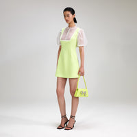 Lime Crepe Mini Dress