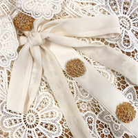 Cream Floral Guipure Midi Dress